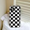 Checker Checked Chess Board Phone Case FOR IPhone 15 14 11 12 Pro 15 16 Plus 13 Pro MAX XR XS Black Soft Covers