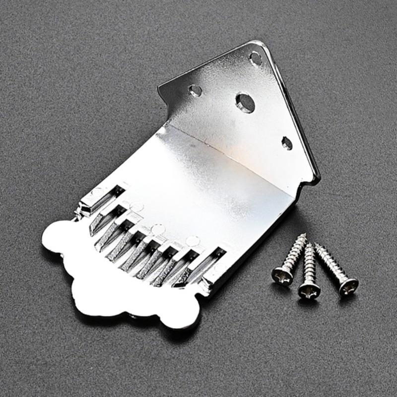 Not Easy To Damage Alloy Mandolin Tailpiece Musical Instrument Replacement with Mounting Screws for 8 String Mandolins