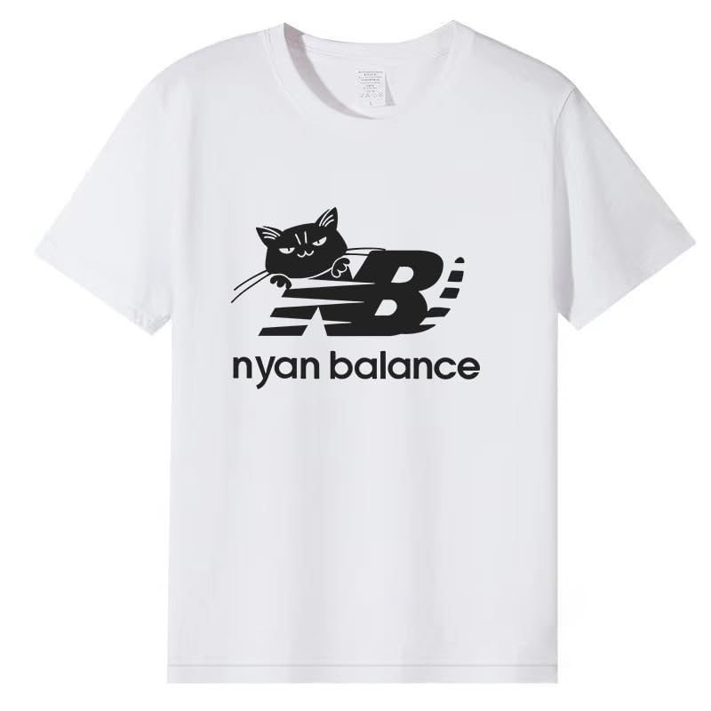

Nyanbalance Cat Funny Funny Short Sleeve Solid Soft to the Perfect for Commuting or Size XL T-Shirt, Men s T-Shirt, Gift, Parody, Popular, Color, белый