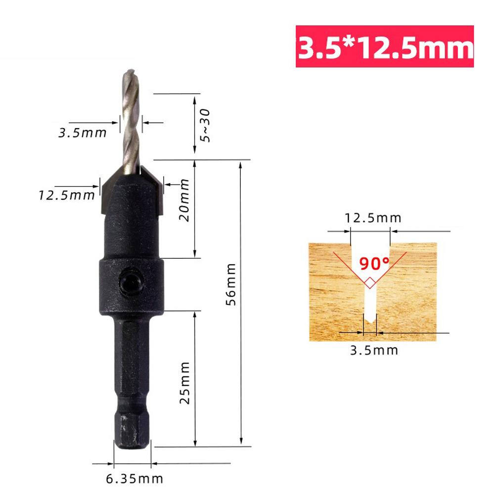 Practical Brand New Drill Bit Countersink Drill 2.8×10mm Woodworking 2×9mm 3.25×10mm 3.5×12.5mm Step Drill Bit