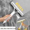 Household 3-in-1 Glass Cleaner: Double-Sided Brush & Scraper with Spray Bottle