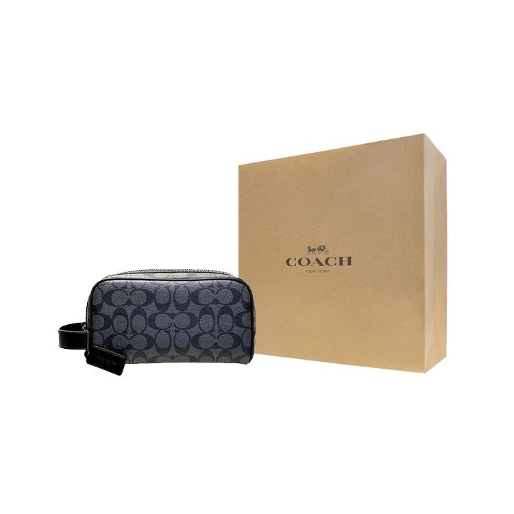 Coach Travel Kit PVC Canvas Leather Travel Bag Toiletry Bag Makeup Bag Small Unisex Black (Unisex) Makeup Bags 2515 QBMI5