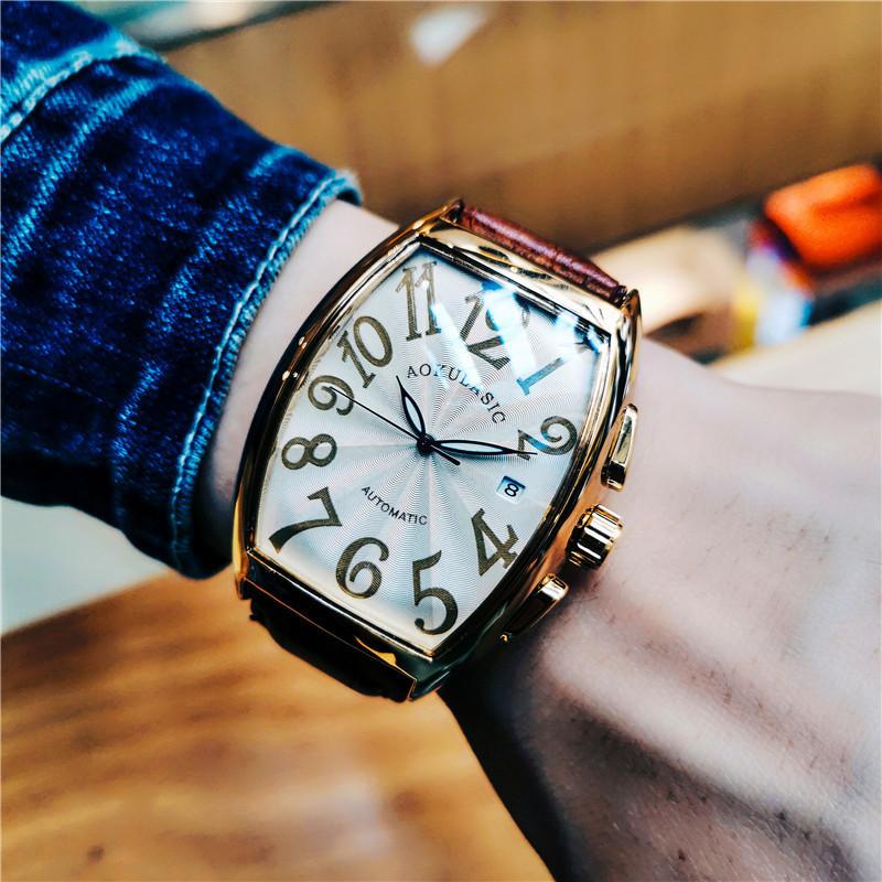 

Европейские и американские модные мужские механические часы с полым автоматическим механизмом, мужские механические часы