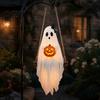 Halloween Party Supplies Lighted Ghost Swing with Glowing Pumpkin, Hanging Spooky Decor Realistic Scary Home Accents for Porch Yard, LED Floating