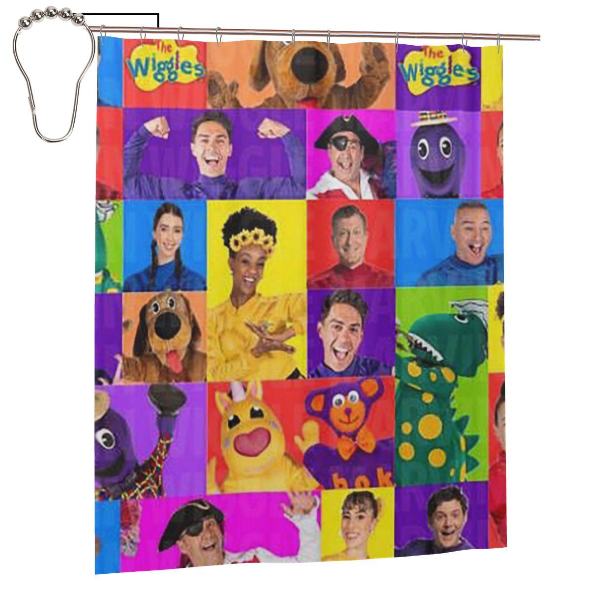 

The Wiggles Tv Show Music Band Shower Curtain Bathroom Polyester Waterproof Bath Curtains With Hooks W60H190(CM)-1 Pcs