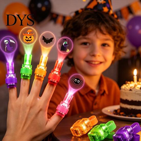 Kids Halloween Gift Set Finger Projector Lights, LED Spooky Projection Rings with Pumpkin Ghost Bat Fun Costume Party Accessories Patterns for Favors,