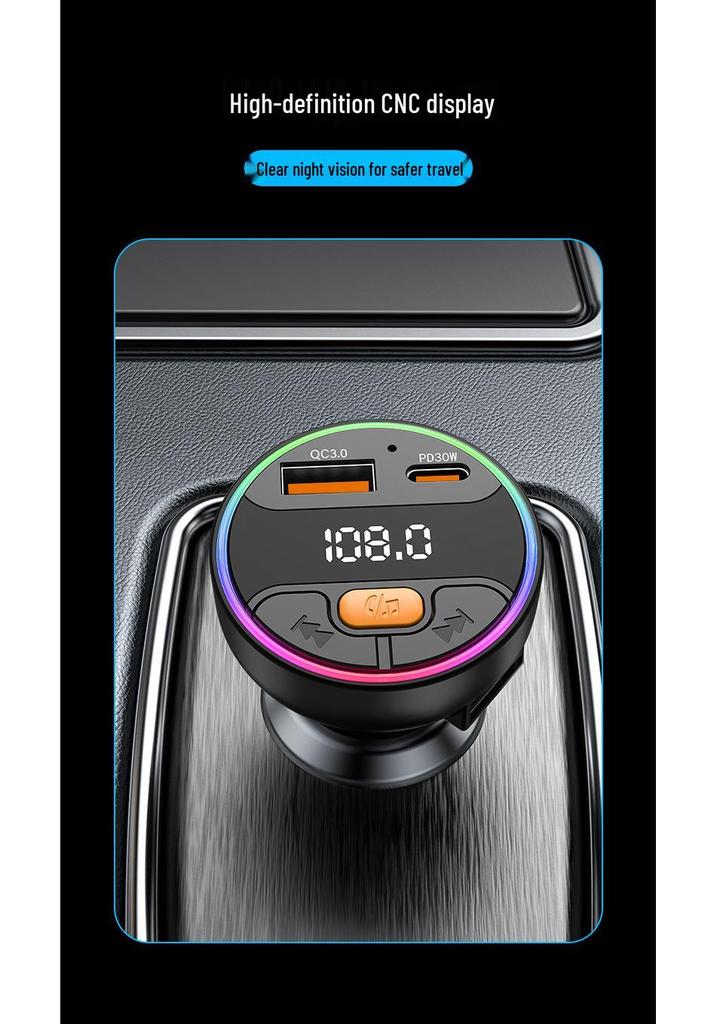 Fast Charging Bluetooth Car Charger & FM Transmitter with MP3 Player and Hands-Free Function