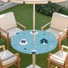 Outdoor Round Table Cover With Geometric Waterproof Elastic Hem Patio Garden Deck
