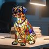 Hunde-Serie Nachtlicht Mops Lampe Buntglas Harz Mosaik Licht Nishi Highlands Hunde Dekoration Lustiges Geschenk Für Haustierliebhaber Kinder