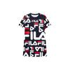 Logo Print Round Neck Casual Short Sleeve Dress Women Dresses Navy-Blue F51W228199FNV