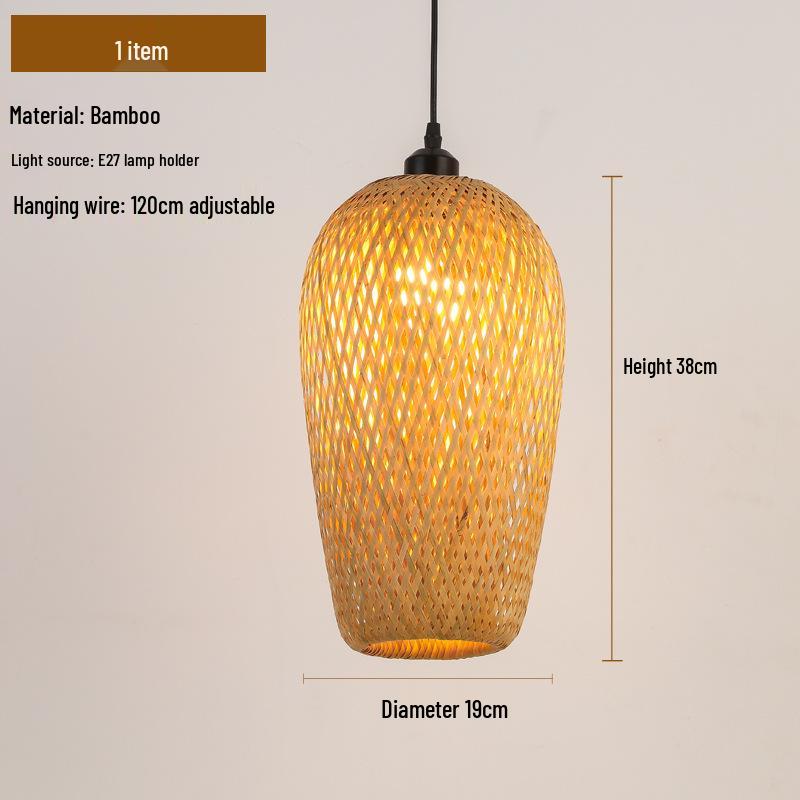 Retro Zen Bamboo Weaving Pendant Lamp for Restaurants & Teahouses