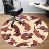 1pc Dachshund Pattern Office Round Area Rug, Under Office Chairs Bedroom Living Room Home Decor, Room Deco