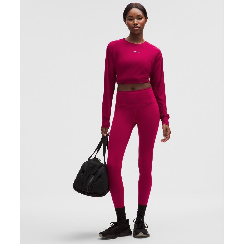 Lululemon Jersey Training Long Sleeve Shirt  Wordmark Berry Rumble