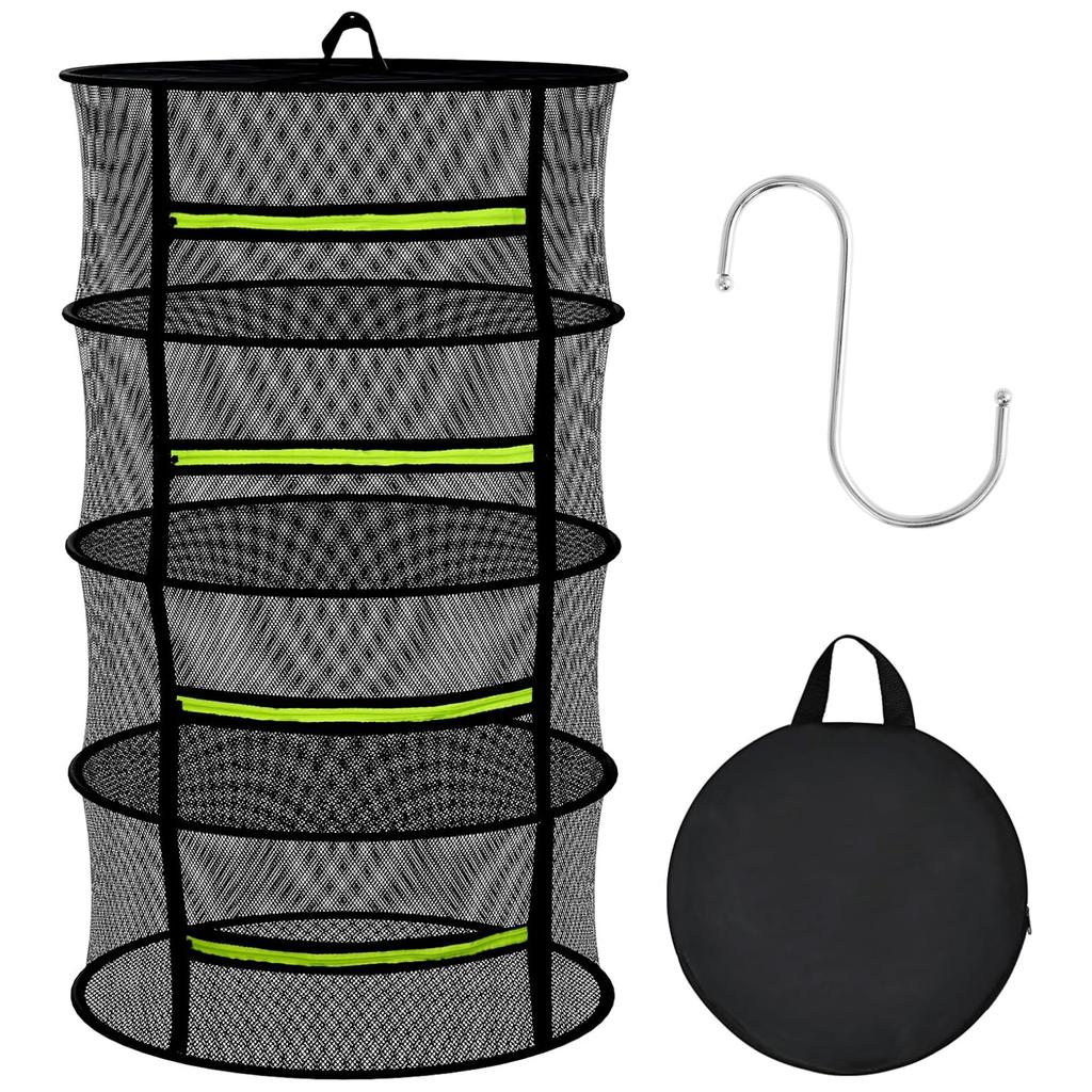 4/6 Layer Folding Food Herbs Drying Net Drying Rack Breathable Hanging Mesh Basket Flowers Buds Plants Flowers Buds Dryer