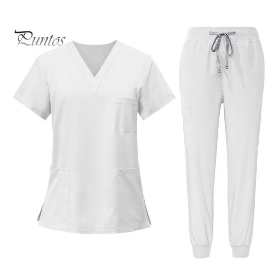 

Женская больничная форма из 2 шт./компл., комплект с v-образным вырезом, однотонный, с короткими рукавами, несколькими карманами, топы, брюки с эластичной резинкой на талии, быстросохнущий салон красоты, стоматология 2XL