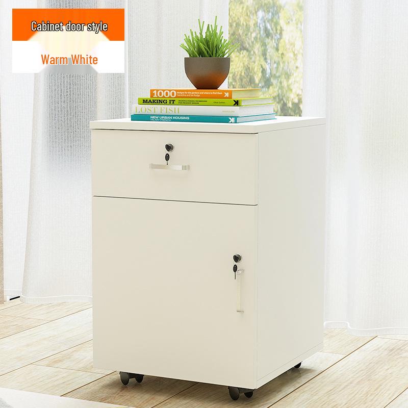 Mobile Lockable Filing Cabinet with Three Drawers - Floor-standing Storage for Office or Bedside