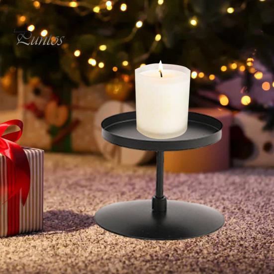 3-teiliges Weihnachts-Kerzenständer-Kerzenhalter-Set aus Metall, moderner, eleganter Tisch-Kerzenständer für Heimdekoration