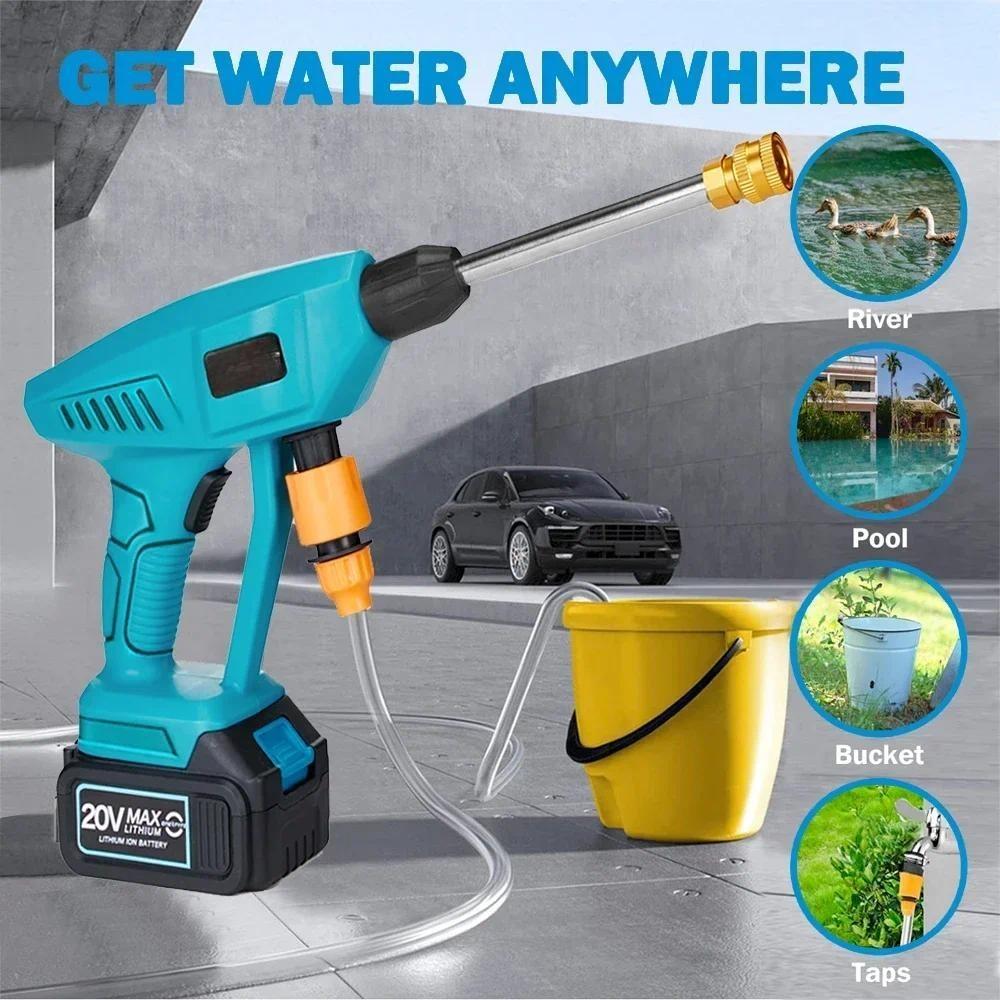 Outdoor Portable Car Wash Machine Rechargeable Power Garden Tool Wireless High Pressure Cleaning Water Spray Gun New