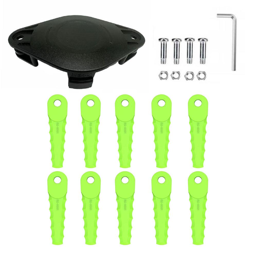 

Trimmer Head + 10 Blades for Greenworks 2101602A/2101602/STBA40B210/ST40B410/BST4000 Lawn Mower Part,EVGK-01+RS-0001 Green A
