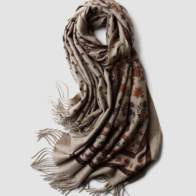 Reversible Cashmere Scarf/Shawl for Women: Thick, Warm, Multi-purpose for Autumn & Winter