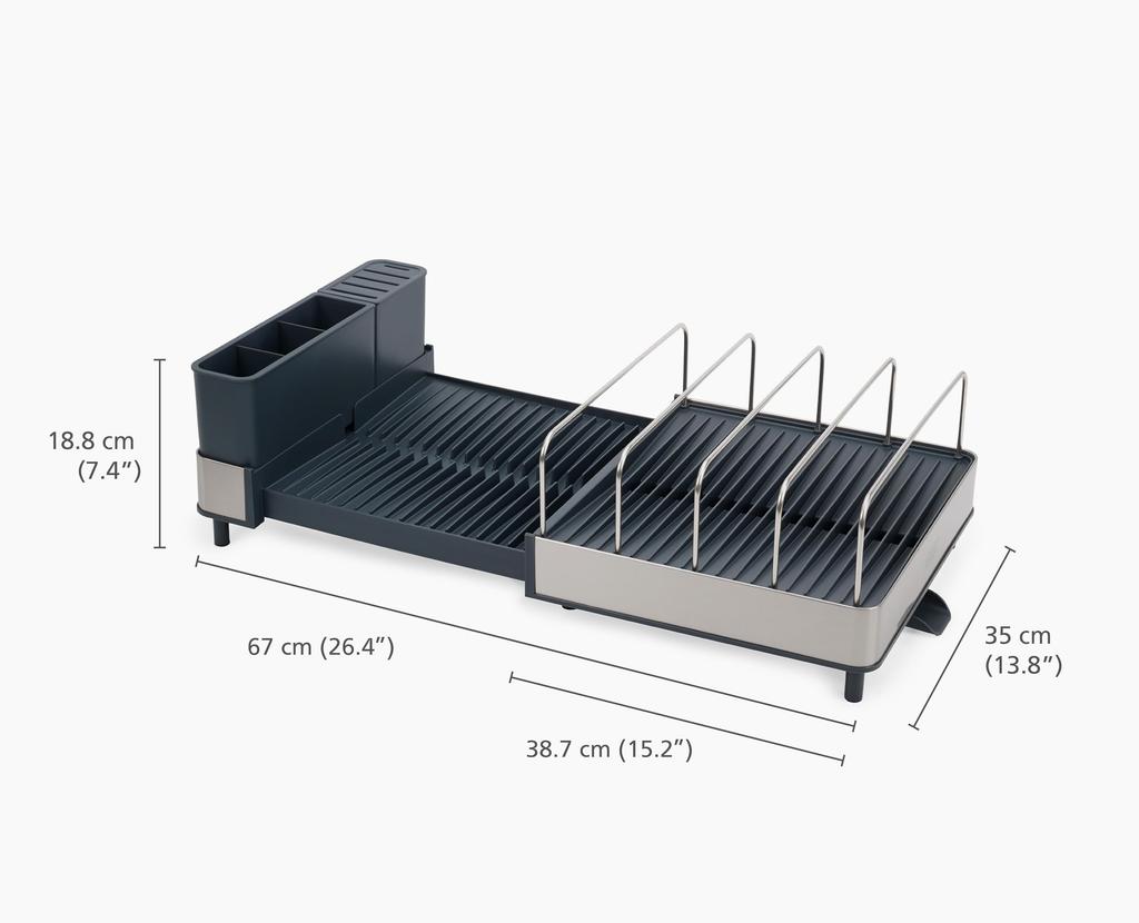 Joseph Joseph Steel Extendable Dish Drying Cutlery Knife 35cm Depth X Width X Extend Swivel Stainless 851690 Rack, & Holder, 38.71cm 18.59cm Height,