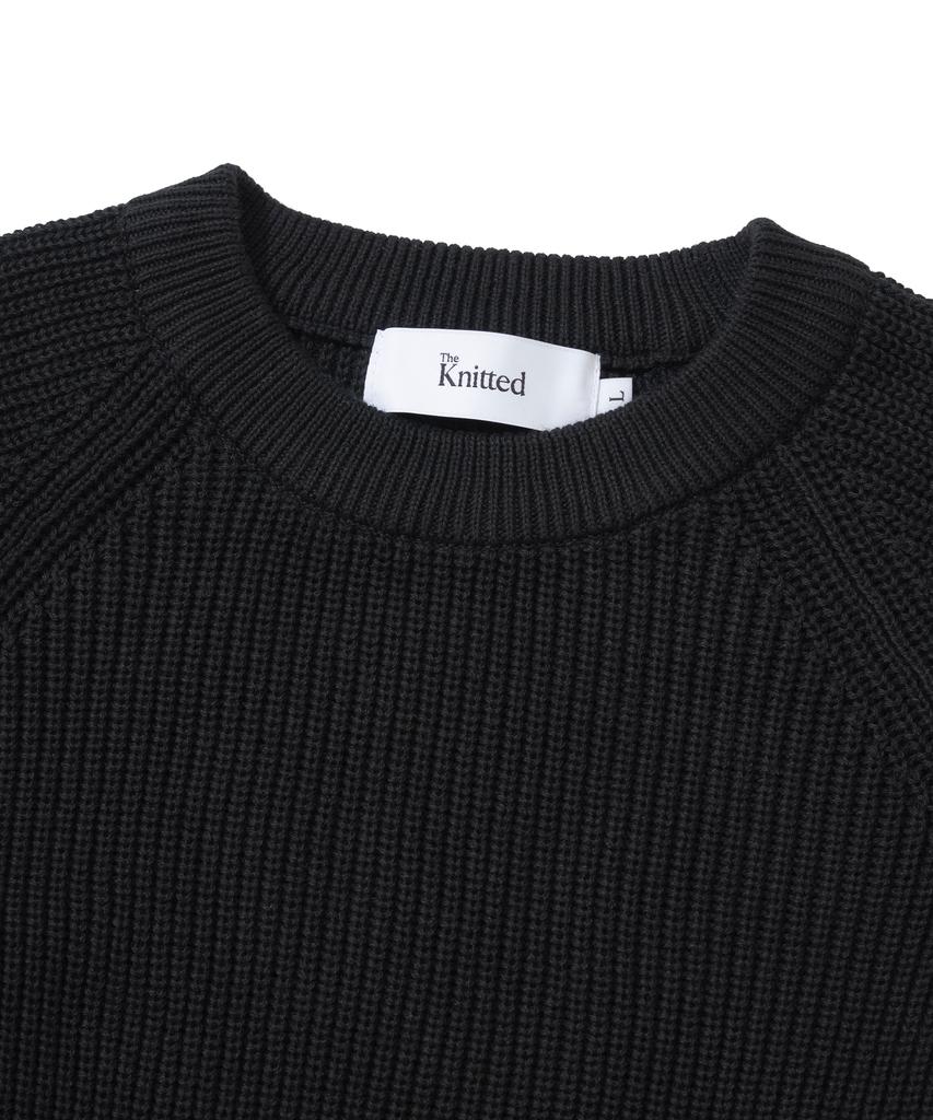 KNITTED [Nitied X Fashion Planet] Cotton Waffle Round Knit Black