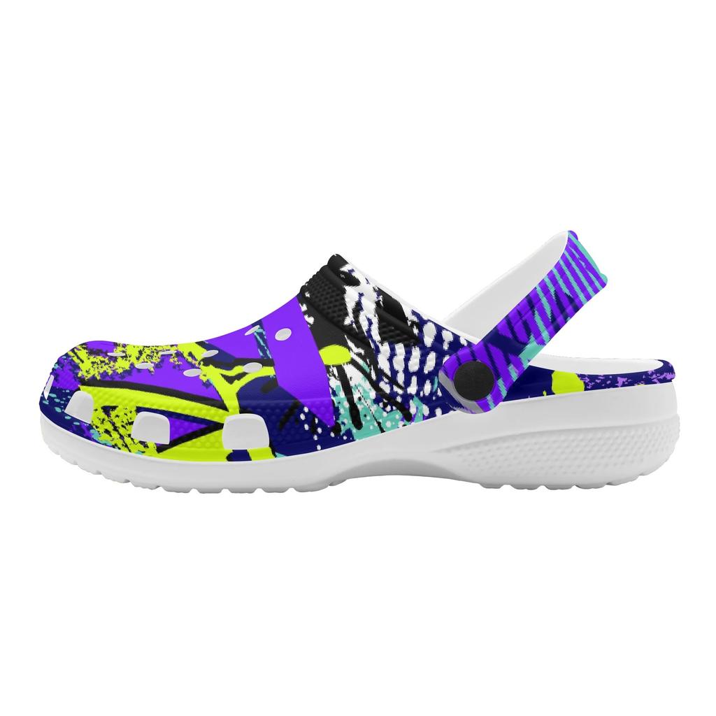 Women Men Printed EVA Clogs Lightweight Breathable Garden Shoes Slip On Beach Pool Bathroom Home Casual Sandals Indoor Wear