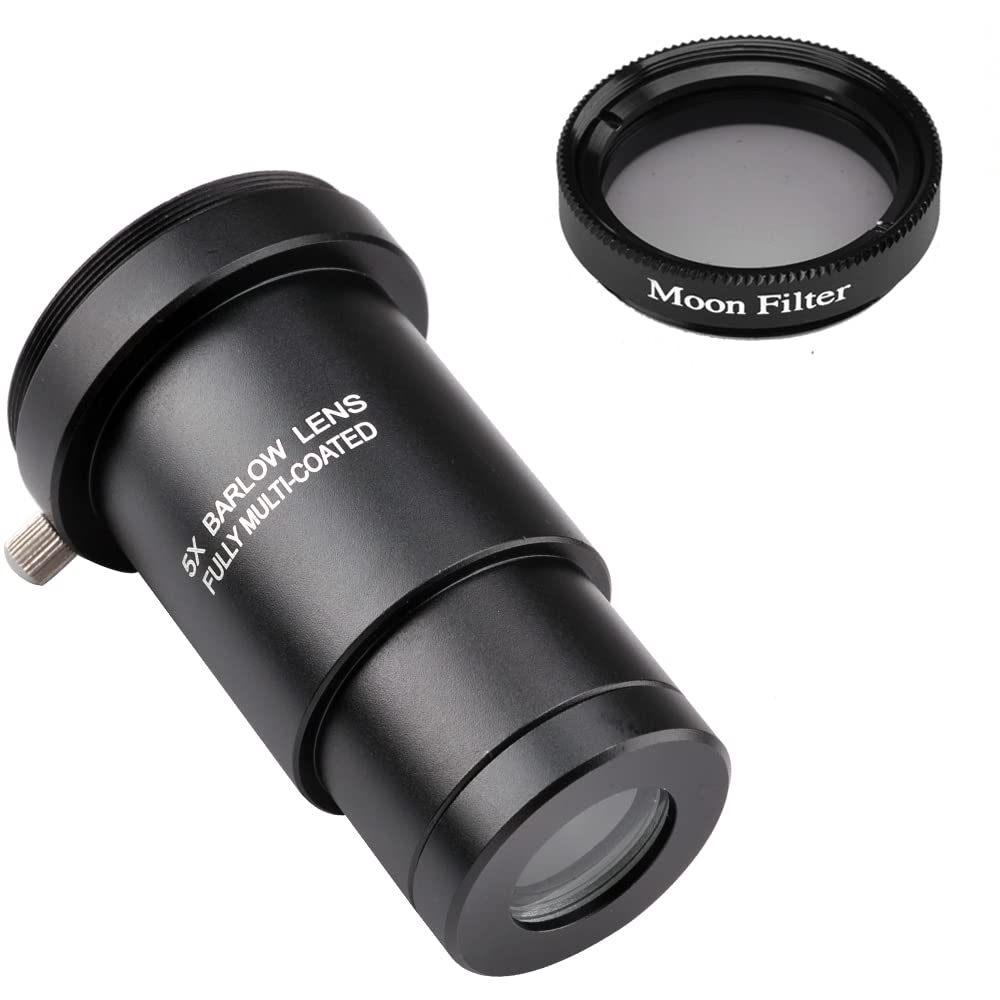 

ANQILAFU Moon Filter 5X Barlow Kit for Telescope Eyepieces 1.25-inch & - чёрный
