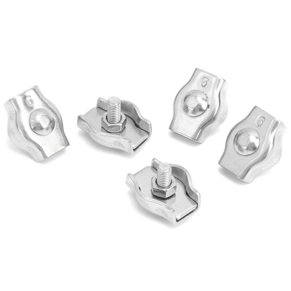 5PCS Rope Clamp Simplex Stainless Steel Marine Hardware Fixation for Forestry Machinery6mm 0.24in