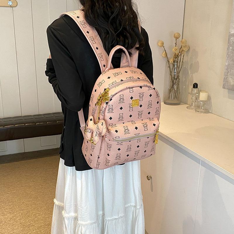 Νέα τσάντα υψηλής ποιότητας για την αρχή της άνοιξης, κλασικό σακίδιο πλάτης με αρκουδάκι, ευέλικτη τσάντα ώμου για γυναίκες