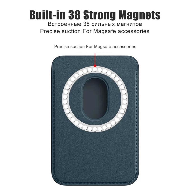 For Magsafe Strong Magnetic Card Holder Case For iPhone 17 Pro Max 17 Air 16 15 14 Plus 13 12 11 Phone Leather Wallet Bag Cover
