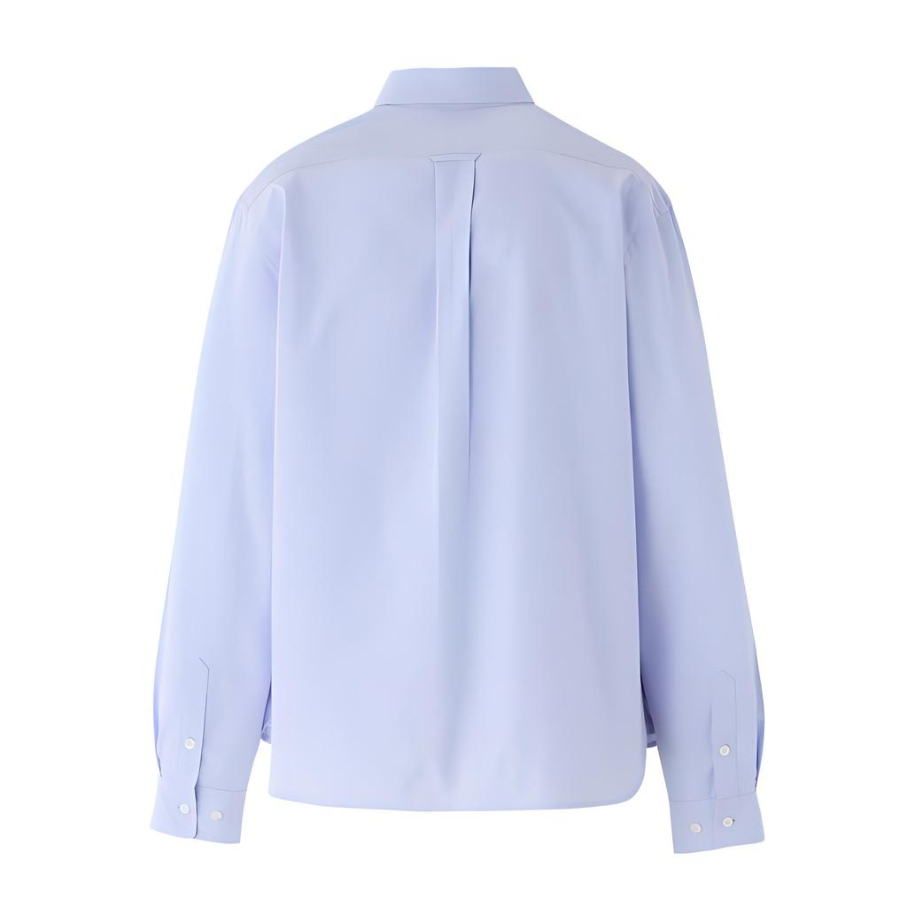 Onitsuka Tiger Solid Color Polo Comfortable Long Sleeve Shirt Unisex shirts Blue 2183B395-400