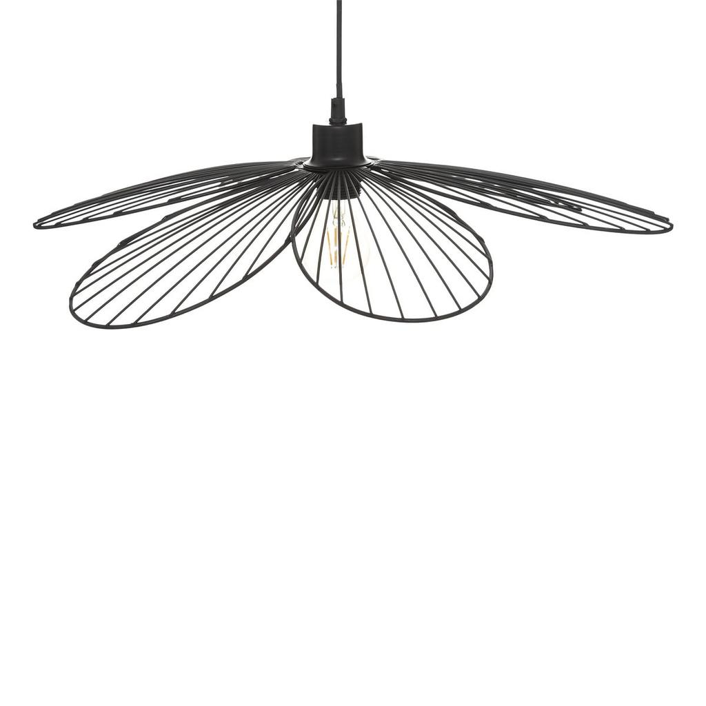 Fleur Hanging Lamp, Black, Metal, Flower-Shaped Lampshade