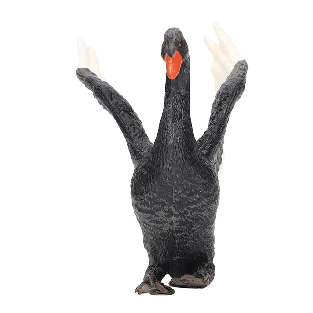 Black Swan Figurine Lifelike Appearance Eco Friendly PVC Stimulate Imagination Black Swan Toy for