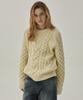 MAGOODGAN Knit 3951 Fisherman Cream Crewneck Sweater