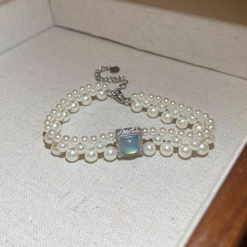 French temperament cold wind zircon star pearl bracelet light luxury bracelet sweet versatile jewelry