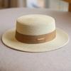 Korean Style Women Summer Straw Hat Wide Brim UV Protection Elegant French Fedora Beach Sun Hat Adjustable for Travel