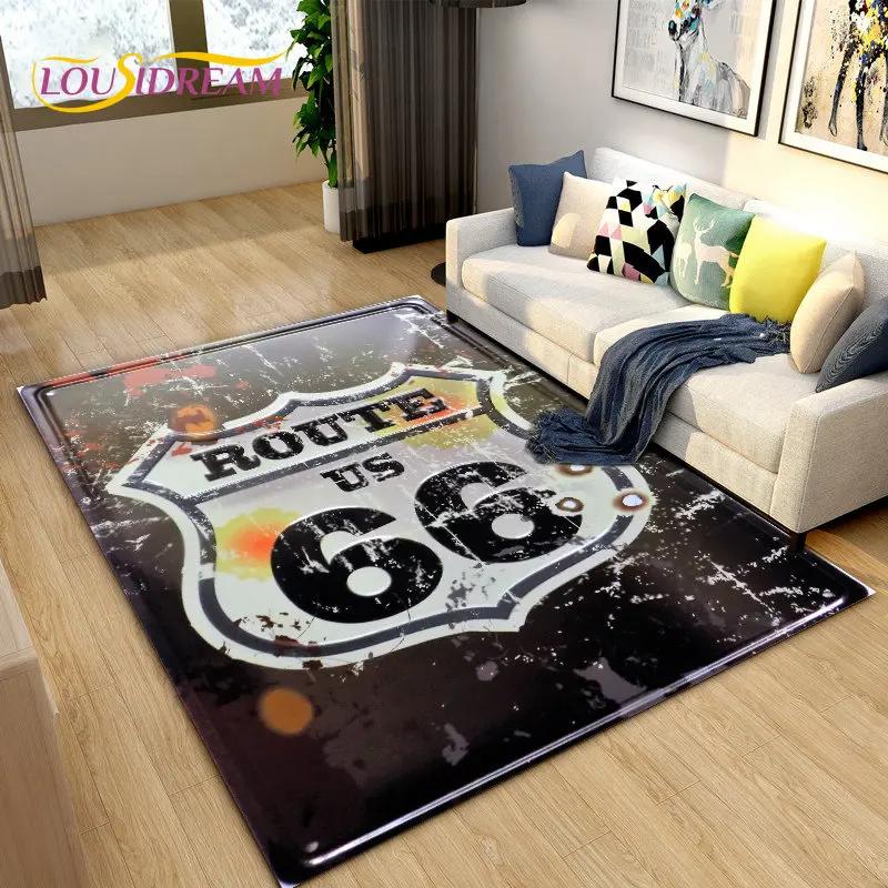 Tarihi Route 66, Ana Yol, mré estrada Alan Kilim, Ev Oturma Odası Yatak Odası Kanepe Paspas Dekor için Halı Halı, Kaymaz Zemin Mat