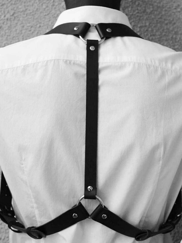 Adjustable Faux Leather Body Harness For Men - Punk Rock Style Accessory For Fashion-Forward Individuals