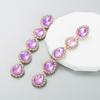 Women's Drop Earrings Alloy Inlaid Colored Rhinestones Long Premium Feel Temperament Earrings