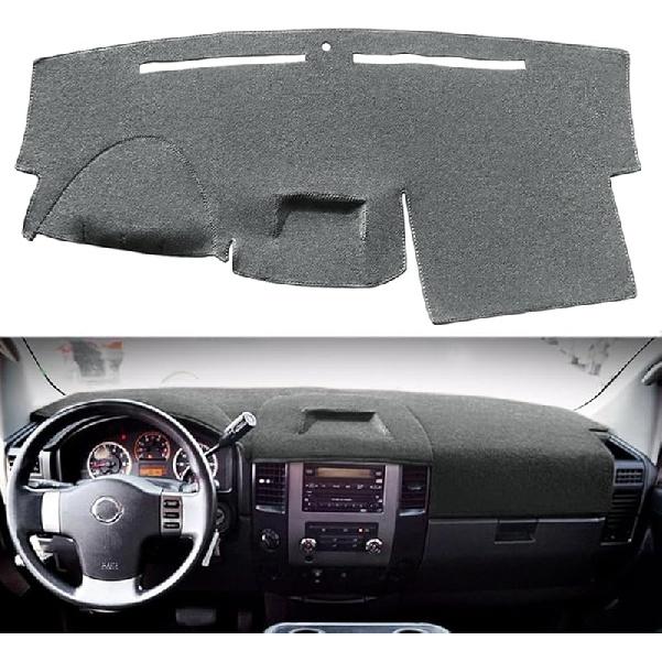 Коврик на приборную панель для Nissan Armada 2004 2005 2006 2007 / Titan 2004-2012 без навигации, Накладка на панель приборов, коврик (Темно-серый) Y59 темно-серого