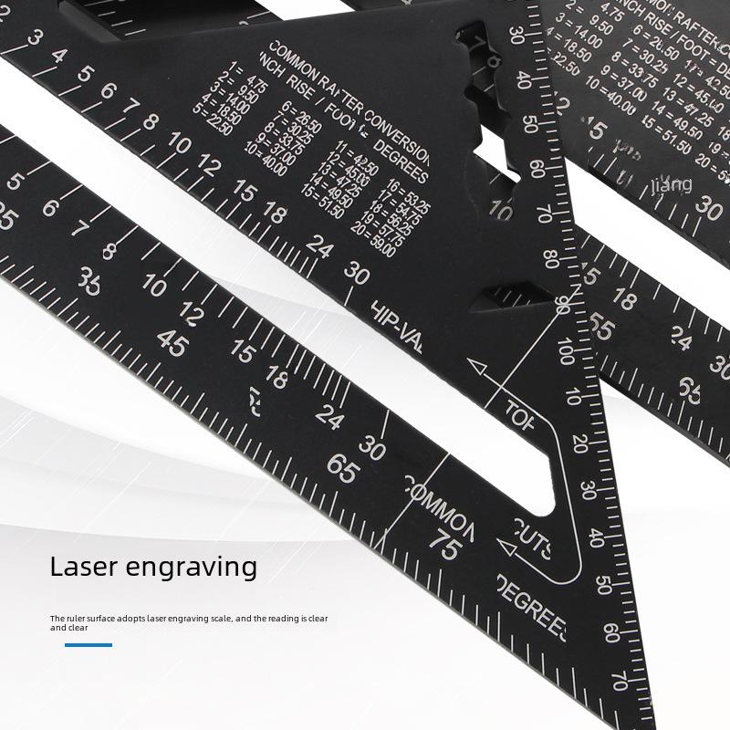 Riglă triunghiulară cu unghi drept de 7" și 12" pentru prelucrarea lemnului