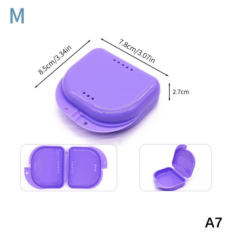 1Pcs Colorful Dental Braces Retainer Case Denture Tray Box Vent Holes Mouth Guard Aligner Braces Denture Box