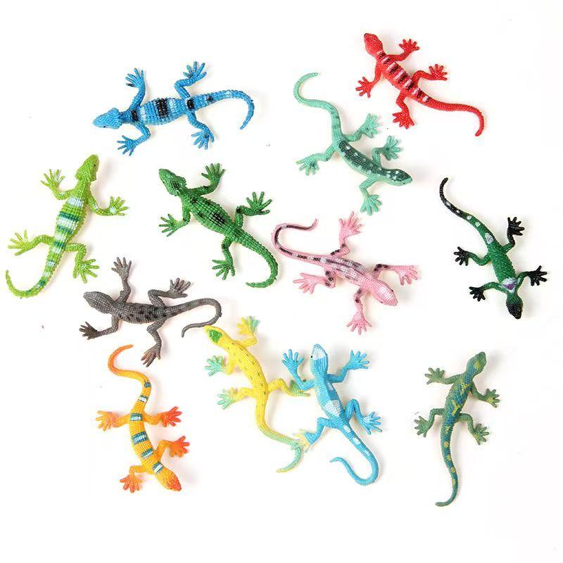 Toys 12PCS Plastic Mini Lizard Realistic Reptile Animals Figures Halloween Party Favors Stocking Stuffers Gifts For Teens Kids