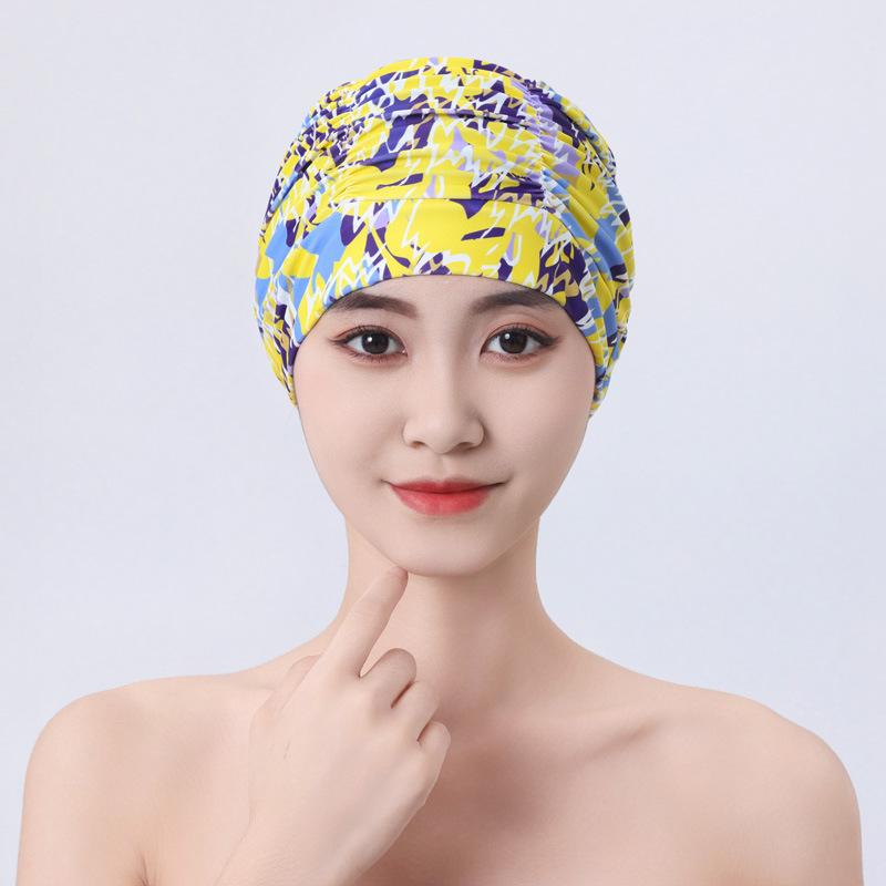 

Красочная принтованная длинная бандана-капюшон, водонепроницаемая женская шапочка для плавания, взрослая эластичная шапочка с принтом для длинных волос