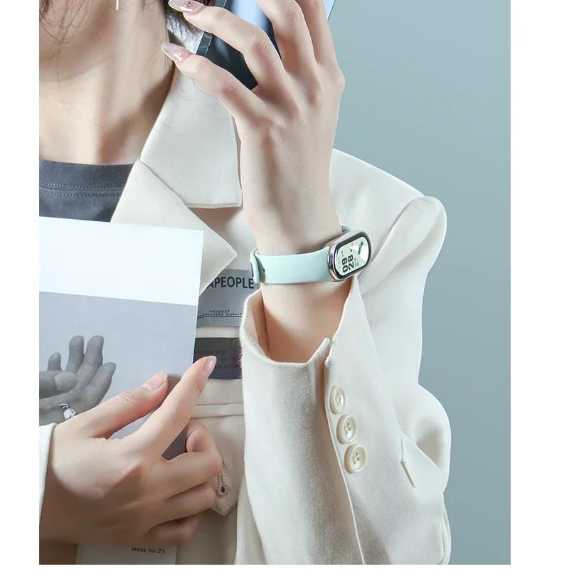 Sportarmband für Mi Band 8-8 NFC Ersatz miband9/8 Silikonarmband wasserdicht Uhrenarmbänder smart mi band 9 Zubehör