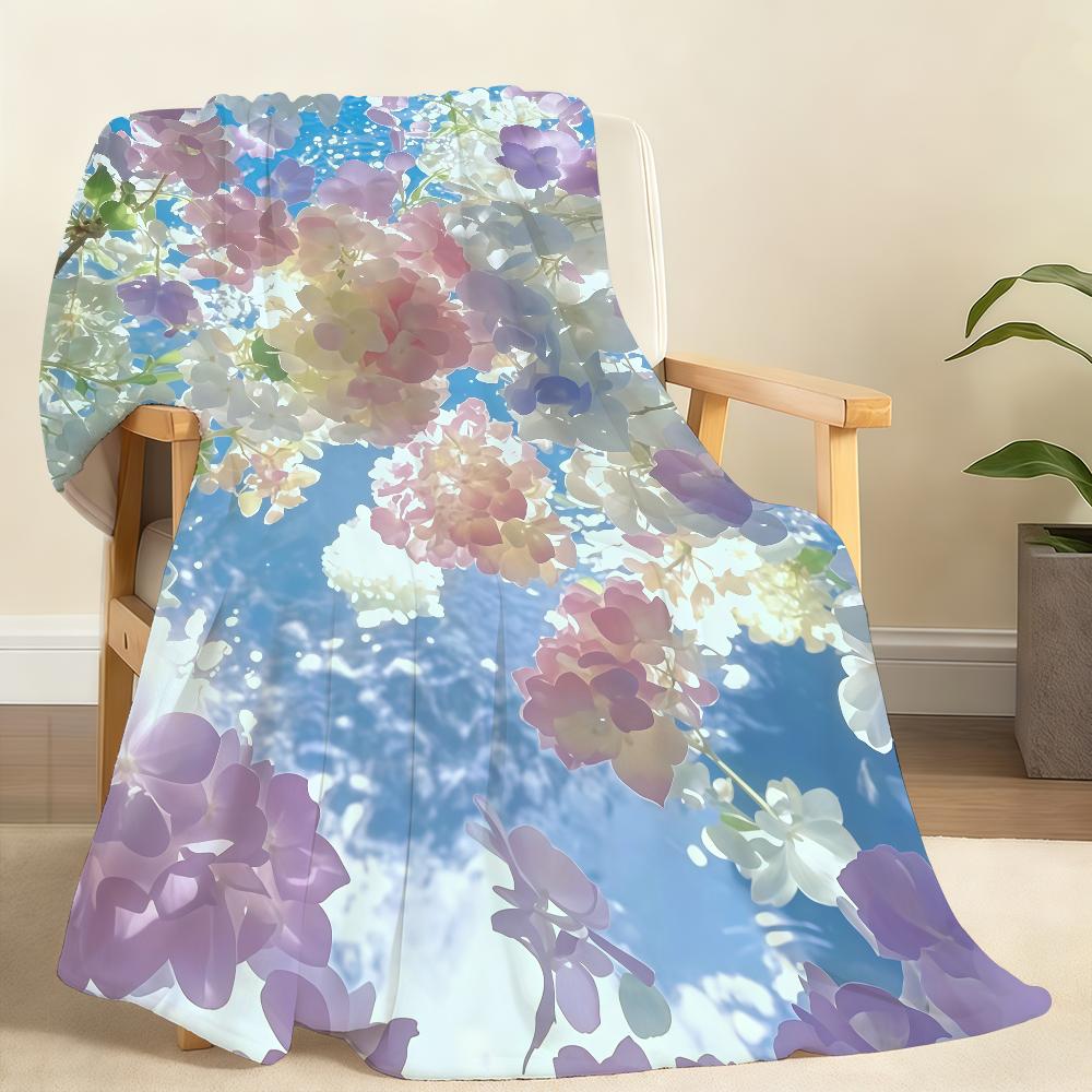 Colorful Flowers Blanket Soft Throw Blanket for Home Bedroom Bed Sofa Picnic Travel Office Rest Cover Blanket Gift