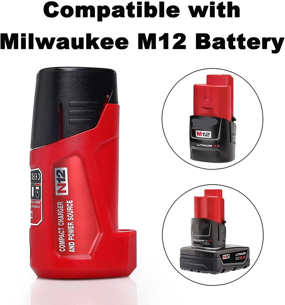 Adapter N12 Li-ion Battery Charger Converter for Milwaukee M12 12V 10.8V Lithium Battery USB Device Mobile Phone Power Supply