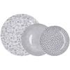 Service De Table - BIDASOA - 18 Pièces - Porcelaine - 6 Assiettes Plates - 3 Motifs Différents