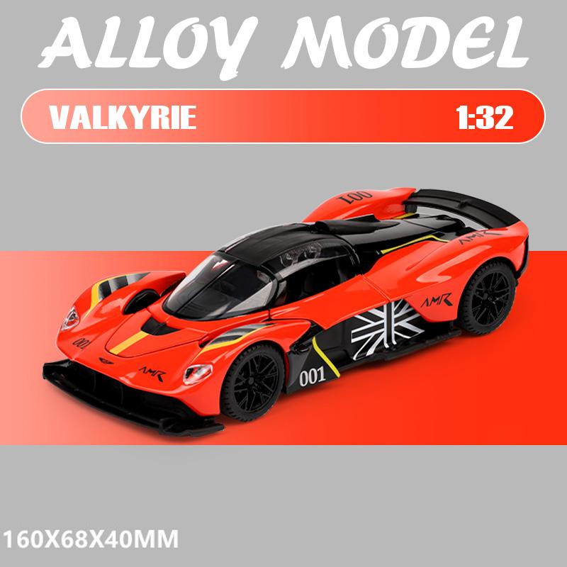 1:32 Valkyrie Vulcan Model Sports Car Toy Alloy Diecast Pull Back Models Cars Collection Vehicles Sound Light Kids Toys Gifts
